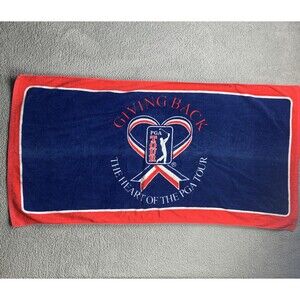 PGA Tour Giving Back Towel Mens One Size Blue Golf PGA Tour Logo Beach Bath